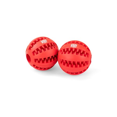 Good Scout Zahnbälle für Hunde, Indoor und Outdoor Hundeball Set mit Zahnfleischmassage Gummizähnen, 2 Stück, 7 cm / 2,75 Zoll von Good Scout