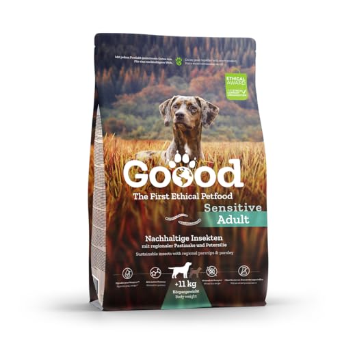 Goood Adult nachhaltige Insekten – Trockenfutter, Hundefutter – weizenfrei, Alternative Proteinquelle, leicht verdaulich – große Kroketten – für ausgewachsene Hunde – 1,8kg von Goood