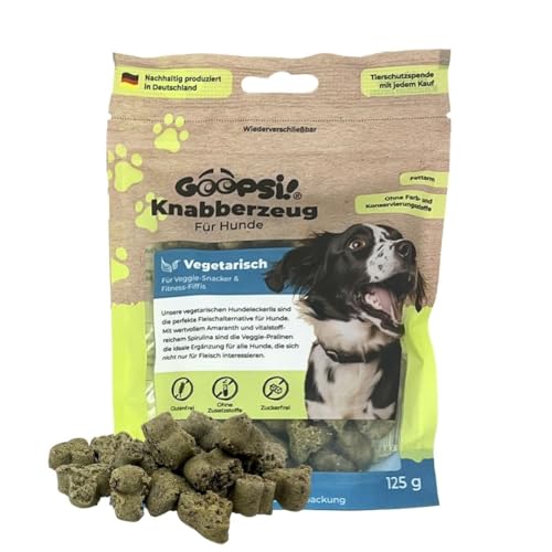 GOOPSI Hundeleckerli Knabberzeug Vegetarisch 125g, Hundesnack getreidefrei & zuckerfrei, 100% Natur Leckerli für Hunde, Belohnung & Training - aus Deutschland von Goopsi