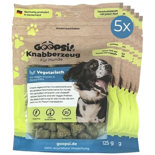 GOOPSI Hundeleckerli Knabberzeug Vegetarisch 125g - 5er Pack, Hundesnack getreidefrei & zuckerfrei, 100% Natur Leckerli für Hunde, Belohnung & Training - aus Deutschland von Goopsi