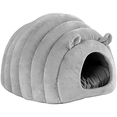 Goorvoucs Haustier Katzen Haus Hunde Bett Zwinger Hamster Baumwolle Weiches Bett Welpen HöHle Warmes Schlaf Bett Winter Geschlossenes Haustier Nest von Goorvoucs