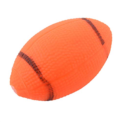 Goorvoucs Hund piepsig Spielzeug Fuer Haustier Hunde Kauen Spielzeug Kleine Gummi piepsig Rugbyball Orange von Goorvoucs