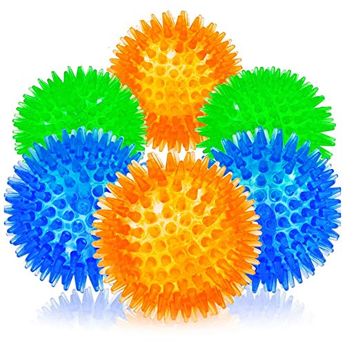 Goorvoucs Kleiner Hund Vocal Ball, Hunde Grab Ball mit Gummi 6 Pack Welpen Spielzeug Ball Hund Kauspielzeug Kleines Hunde Haustier von Goorvoucs