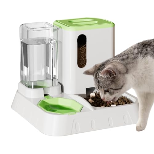 Automatischer Katzenfutterspender, Automatische Futterspender für Katzen | 2-in-1 automatischer Lebensmittelspender, Wasserspender,Einfache Installation, rutschfest, große Kapazität, Goowafur von Goowafur