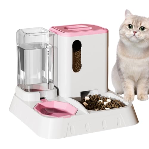 Automatischer Katzenfutterspender,Automatischer Futterspender für Haustiere - Transparenter automatischer Wasserspender für Lebensmittel - Abnehmbares Futterzubehör für Haustiere mit großem Goowafur von Goowafur