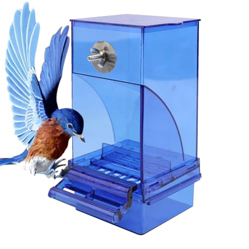 Automatischer Vogelfutterspender, transparenter Acryl-Papageienfutterspender, Vogelfutterspender für Eichhörnchenfinken, kleine und mittelgroße Turteltauben, Wellensittiche von Goowafur