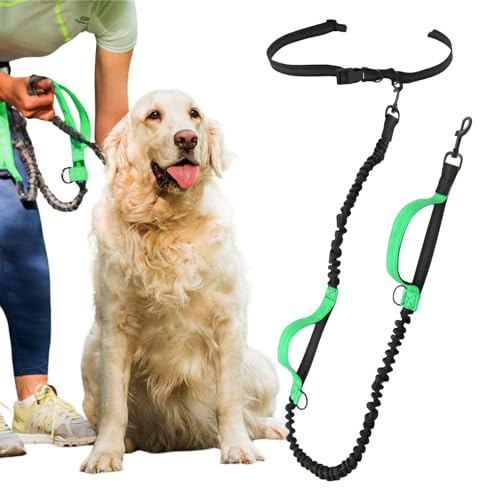 Goowafur Gürtel-Seil für Hunde, freihändiges Seil für Hunde | Elastisches Zugseil für Hunde,Freihändiges, reflektierendes Hundeseil, vielseitig verstellbares langes Seil, einfach am Hüftgurt von Goowafur