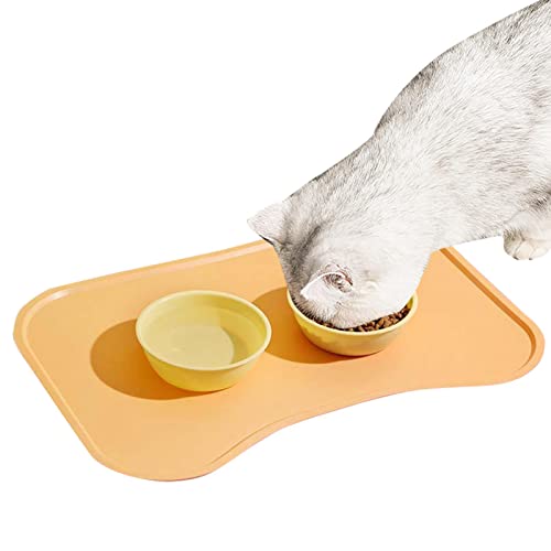 Goowafur Katzenfuttermatte - Wasserdichtes Tischset für Hunde- und Katzennäpfe | Futterpad Wasserkissen Erhöhte Kanten für Katzen- und Hundeleckereien, Haustierzubehör von Goowafur