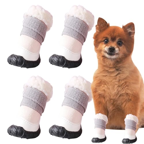 Goowafur Welpenstiefel für kleine Hunde, Hundestiefel, Pfotenschutz | Winter-Hundepfotenschutzschuhe | rutschfeste Hundeschuhe, waschbare Hundestiefel für Outdoor-Aktivitäten, Schnee, von Goowafur