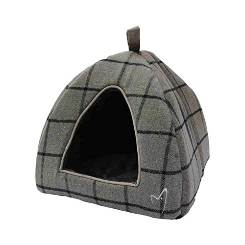 CPYB05 Gorpets Camden Bett (40 x 40 x 40 cm) grau kariert von Gor Pets