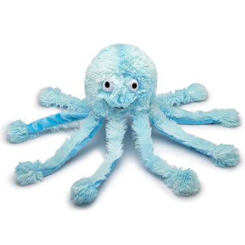 Gor Pets Super Snuggly Plüsch Octopus Hundespielzeug - Super Weich mit mehreren Quietschern & Knistern - Perfekter Kuschelbegleiter für Welpen & Hunde (Blau, Daddy Medium) von Gor Pets