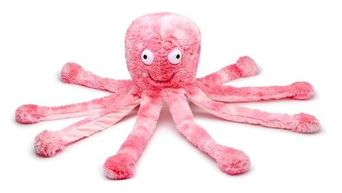 Gor Pets Super Snuggly Plüsch Octopus Hundespielzeug - Super Weich mit mehreren Quietschern & Knistern - Perfekter Kuschelbegleiter für Welpen & Hunde (Pink, Daddy - Medium) von Gor Pets