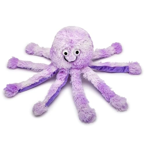 Gor Pets Super Snuggly Plüsch Octopus Hundespielzeug – super weich mit mehreren Quietschern & Knistern – perfekter Kuschelbegleiter für Welpen & Hunde (lila, Mama klein) von Gor Pets