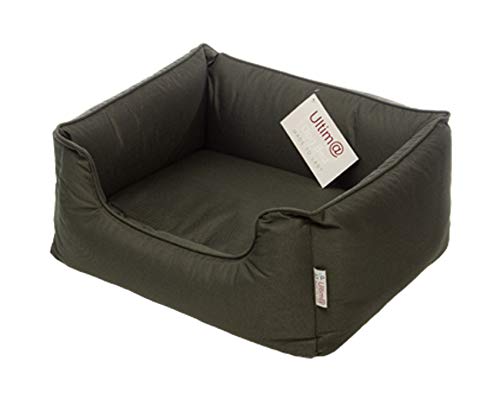 Gorpets Ultima Hundebett mit Stützen, Abnehmbarer, waschbarer Bettbezug, Leinen, beruhigendes Hundebett, Größe L (70 x 60 x 55 cm), Grün von Gor Pets