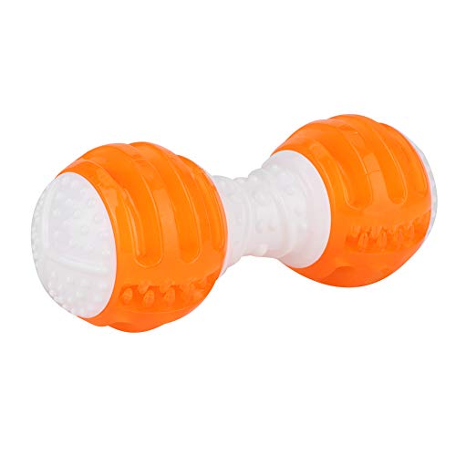 Goshyda Haustierspielzeug Barbell Form Sound Molar Reinigung Zähne Silikon Ungiftig Geschmacklos für Hunde Katzen(Orange) von Goshyda