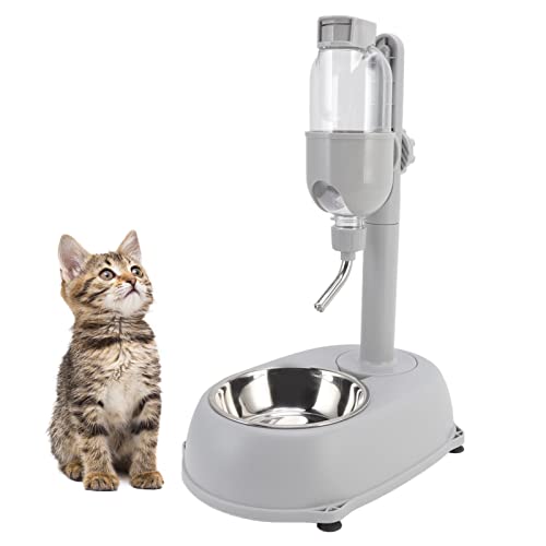 Goshyda Pet Standing Water Dispenser Bowl, 500ml2 in 1 Multifunktionaler, Abnehmbarer, Höhenverstellbarer, Automatischer Wasserspender mit Ständer für Hunde und Katzen von Goshyda