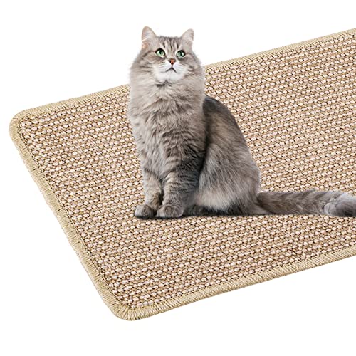 Kratzmatte Katze, Natürliche Sisalmatte [40 X 60cm] Kratzteppich Katzen rutschfeste und verschleißfest, Eckgebrauch Kratzbretter Katze Sisal Teppiche, Hinweis: Farben und Streifen sind zufällig von Gotanc