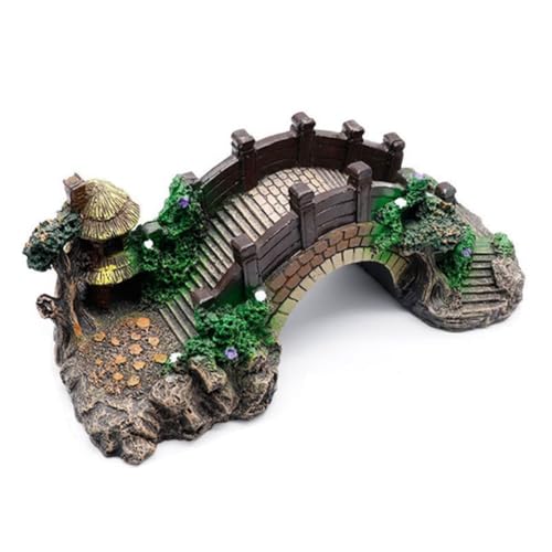 Goufride Künstliche Brücke Aquarium Aquarium Landschaftsbau Dekoration Aquarium Ornament Harz Aquarium Ornamente Künstliche Landschaftsgestaltung Steingarten Brücke Aquarium von Goufride