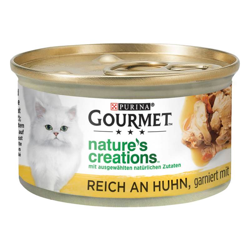 10 + 2 gratis! 12 x 85 g Gourmet Nature's Creations - Huhn mit Spinat & Tomaten von Gourmet