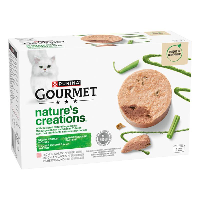 10 + 2 gratis! 12 x 85 g Gourmet Nature's Creations - Pastete: Lachs & grüne Bohnen von Gourmet