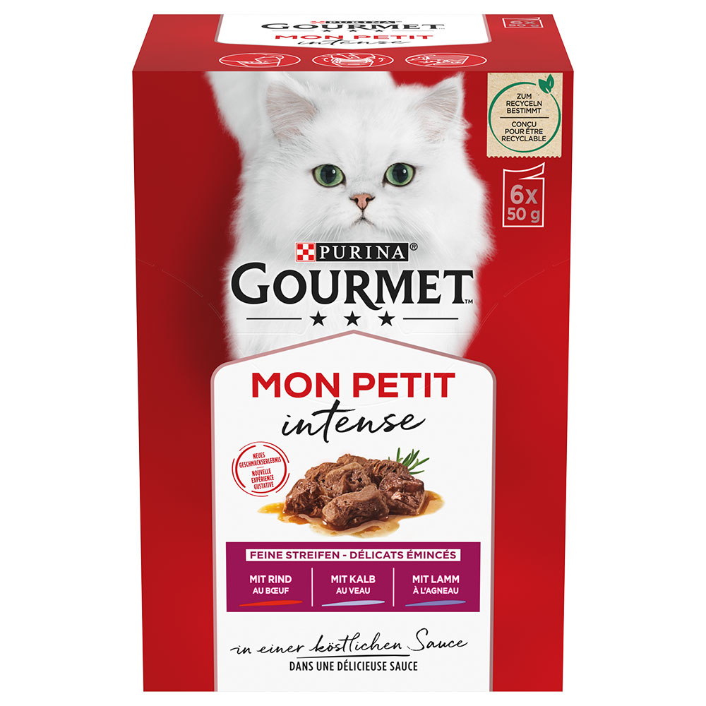 14 + 4 gratis! 18 x 50 g Mixpaket Gourmet Mon Petit - Rind, Kalb, Lamm von Gourmet