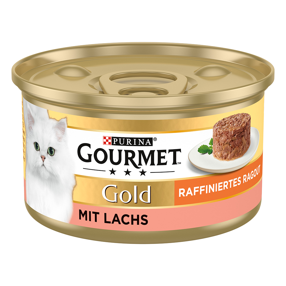 36 + 12 gratis! 48 x 85 g Gourmet Gold - Raffiniertes Ragout - Lachs von Gourmet