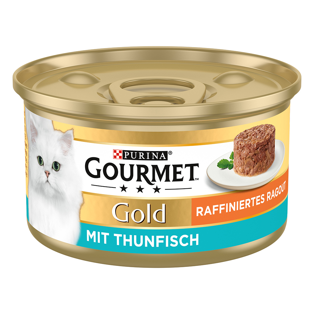 36 + 12 gratis! 48 x 85 g Gourmet Gold - Raffiniertes Ragout - Thunfisch von Gourmet