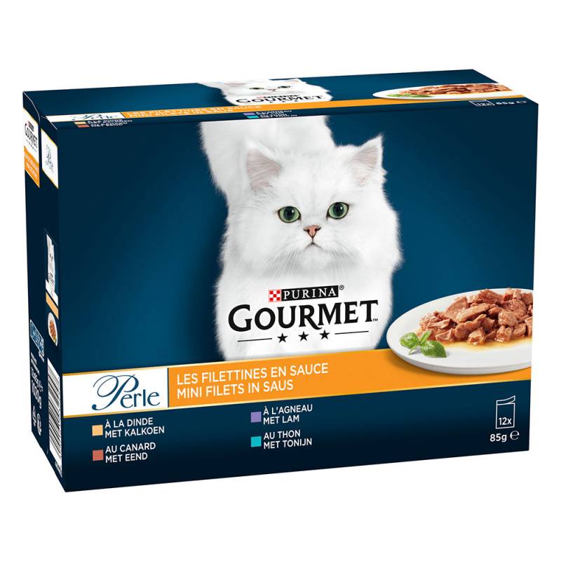 36 + 12 gratis! 48 x 85 g Gourmet Perle Gemische Auswahl - Erlesene Streifen in Sauce von Gourmet