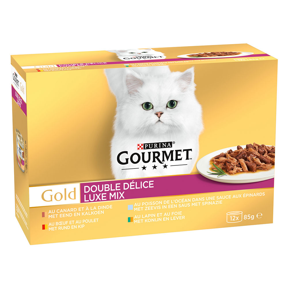 80 + 16 gratis! 96 x 85 g Jumbopack Gourmet Gold - Duo Delice: Luxus-Mix von Gourmet