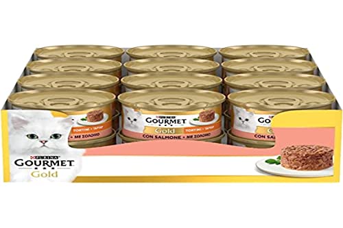 Purina Gourmet Gold-Törtchen mit Lachs, 24 Dosen mit je 85 g, 24 x 85 Stück von Gourmet