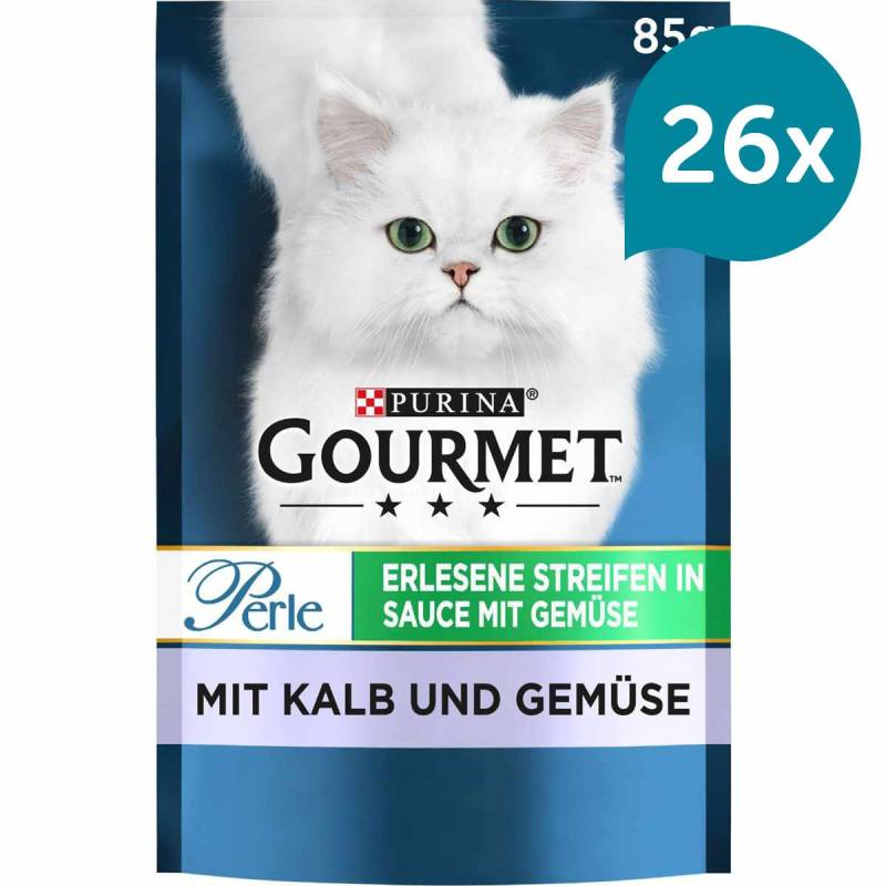 GOURMET Perle Erlesene Streifen in Sauce mit Kalb und Gemüse 26x85g von Gourmet