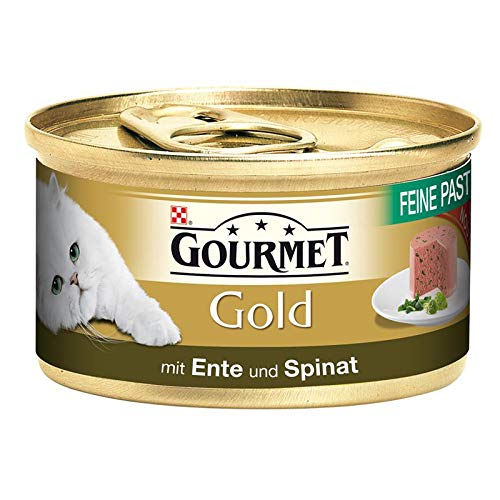 Gourmet Dose Gold Feine Pastete Ente & Spinat | 12x 85g Katzenfutter von Gourmet