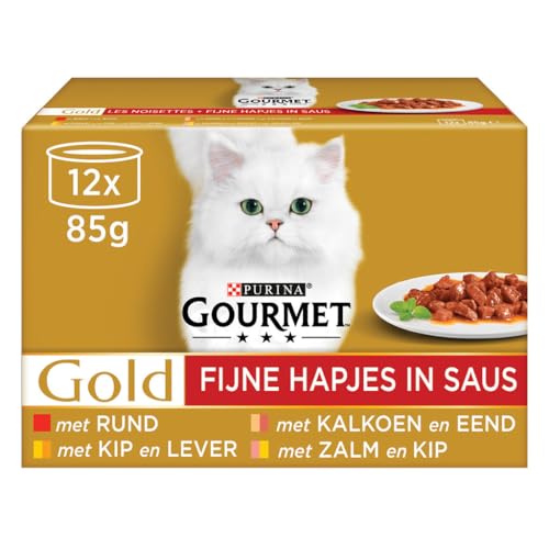 Gourmet Gold 12-Pack fijne hapjes kattenvoer 12X85 GR von Gourmet