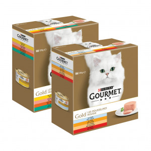 Gourmet Gold 8-Pack Mousse Combipack Katzenfutter (96 x 85 g) 96 x 85 g von Gourmet