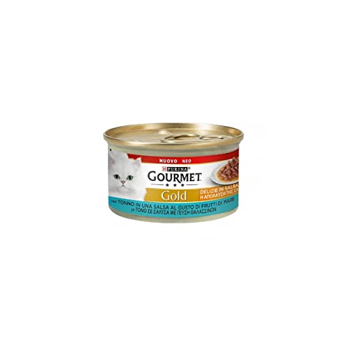 Gourmet Gold Delizie in Sauce, Nassfutter für Katzen mit Thunfisch, 85 g von Gourmet