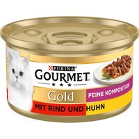 Gourmet Gold Feine Komposition 12 x 85 g - Rind & Huhn von Gourmet