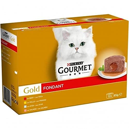 Purina Gourmet Gold Fondant, Nassfutter für Katzen, Sortiment, 12 Dosen à 85 g von Purina Tidy Cats