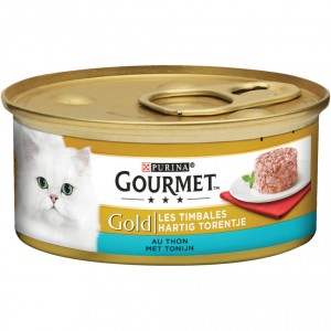 Gourmet Gold Herzhaftes Türmchen Thunfisch Katzenfutter 1 Palette (24 x 85 g) von Gourmet