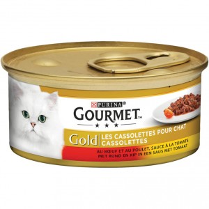 Gourmet Gold Les Cassolettes Duo aus Fleisch in Tomatensoße 1 Palette (24 x 85 g) von Gourmet