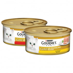 Gourmet Gold Mousse Huhn + Rind Combipack Katzenfutter 48 x 85 g von Gourmet