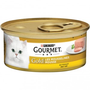 Gourmet Gold Mousse Huhn Katzenfutter 2 Paletten (48 x 85 g) von Gourmet