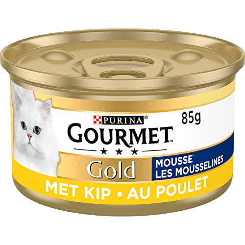 Gourmet Gold Mousse Katzenfutter, Nassfutter mit Huhn - 24x85g - (24 Dosen; 2,04kg) von Gourmet