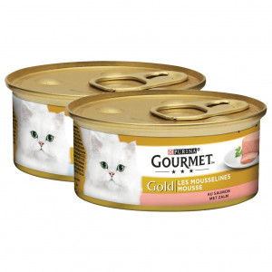 Gourmet Gold Mousse Lachs + Thunfisch Combipack Katzenfutter 48 x 85 g von Gourmet