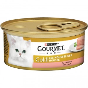 Gourmet Gold Mousse Lachs Katzenfutter 2 Paletten (48 x 85 g) von Gourmet