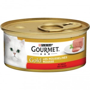 Gourmet Gold Mousse Rind Katzenfutter 1 Palette (24 x 85 g) von Gourmet