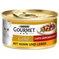 GOURMET Gold Zarte Häppchen 12x85g Huhn & Leber von Gourmet