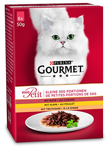 Gourmet Mon Petit Katzennassfutter Geflügel-VariatiOnen, 8er Pack (8 x 6 x 50 g) Packung von Gourmet