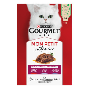 Gourmet Mon Petit Intense mit Rind, Kalb & Lamm Katzen-Nassfutter 4 x (6 x 50 g) von Gourmet