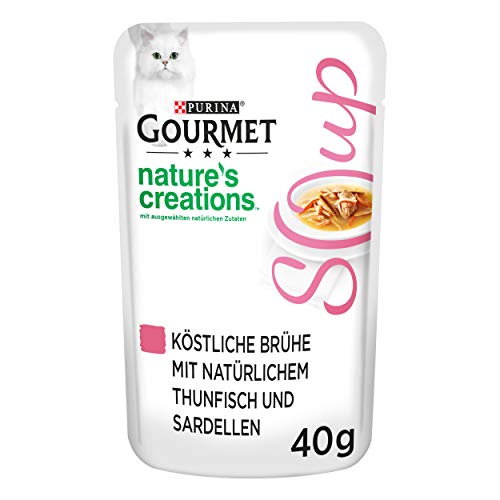 Gourmet Crystal Soup für Katzen mit naturbelassenem Thunfisch und Sardellen, 32er Pack (32 x 40g) von Gourmet