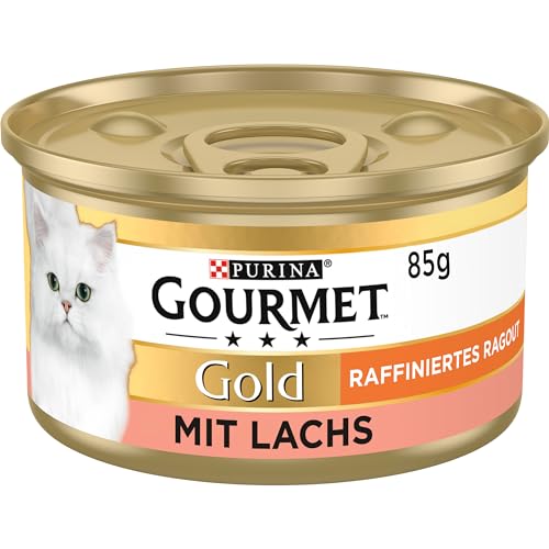 Gourmet PURINA GOURMET Gold Raffiniertes Ragout Katzenfutter nass, mit Lachs, 12er Pack (12 x 85g) von Gourmet